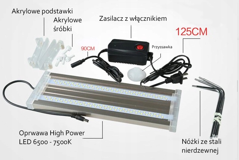 LAMPA DO AKWARIUM 200L 240L LEDOWA DIODY LED 80W 7572393289