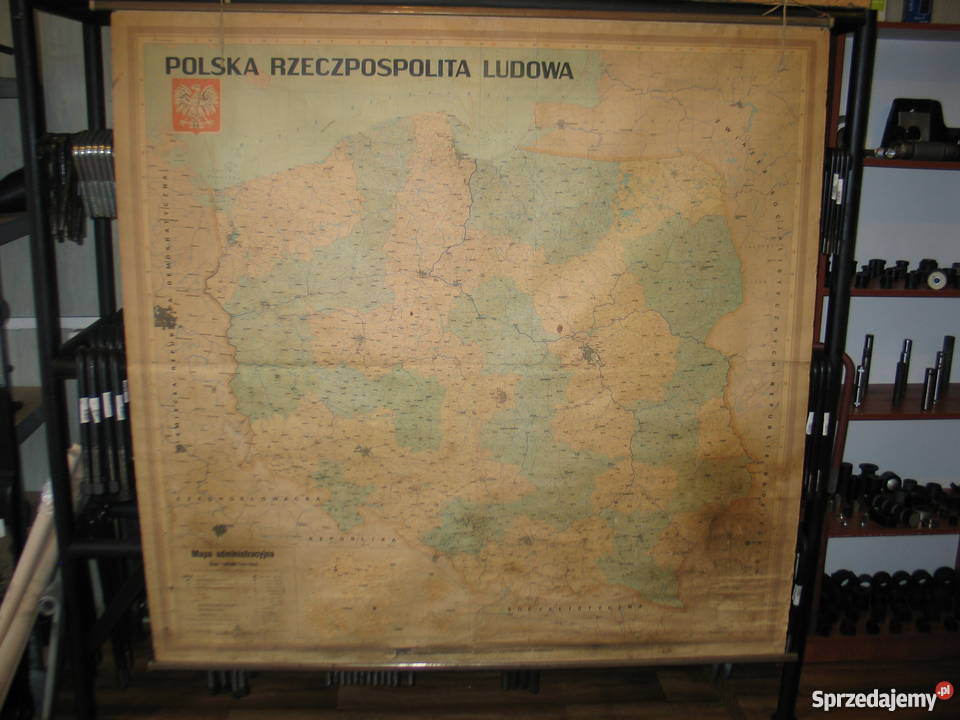 Stara Mapa Administracyjna Polski PRL 1980 Scienne 7406323757