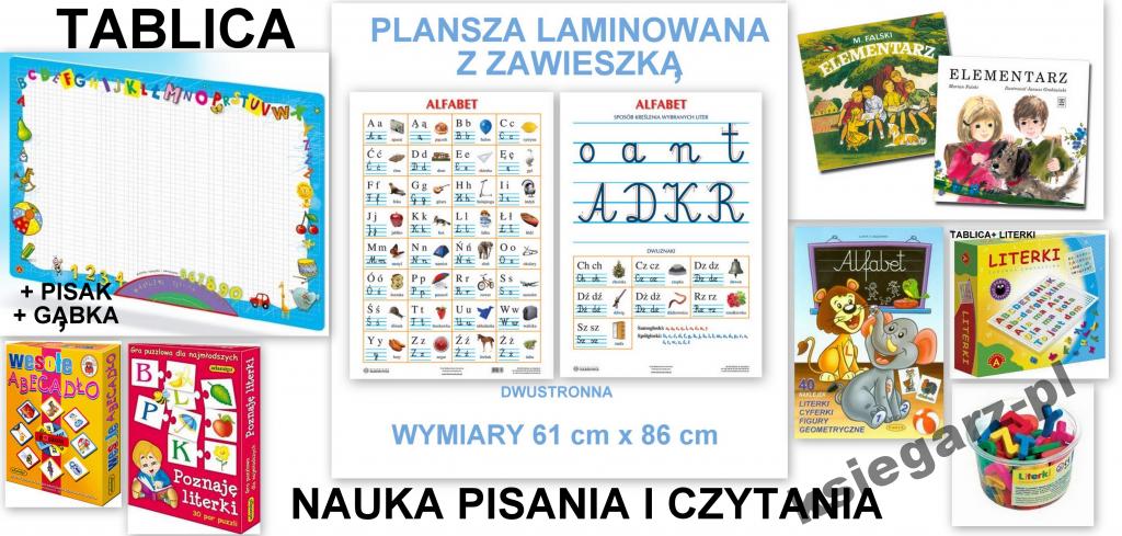 ELEMENTARZ FALSKI ABECADŁO ALFABET LITERY TABLICA 6187974783