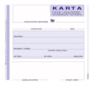 Kartoteka Urlopowa Offset A5 50 Kart Emeko 786 786 Cena Opinie