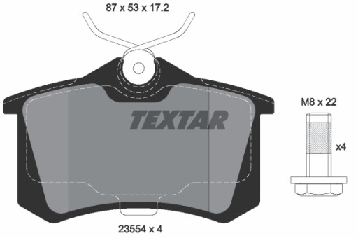 Tarcze Klocki TEXTAR Tył - SEAT LEON 1P 5F 253mm - 3