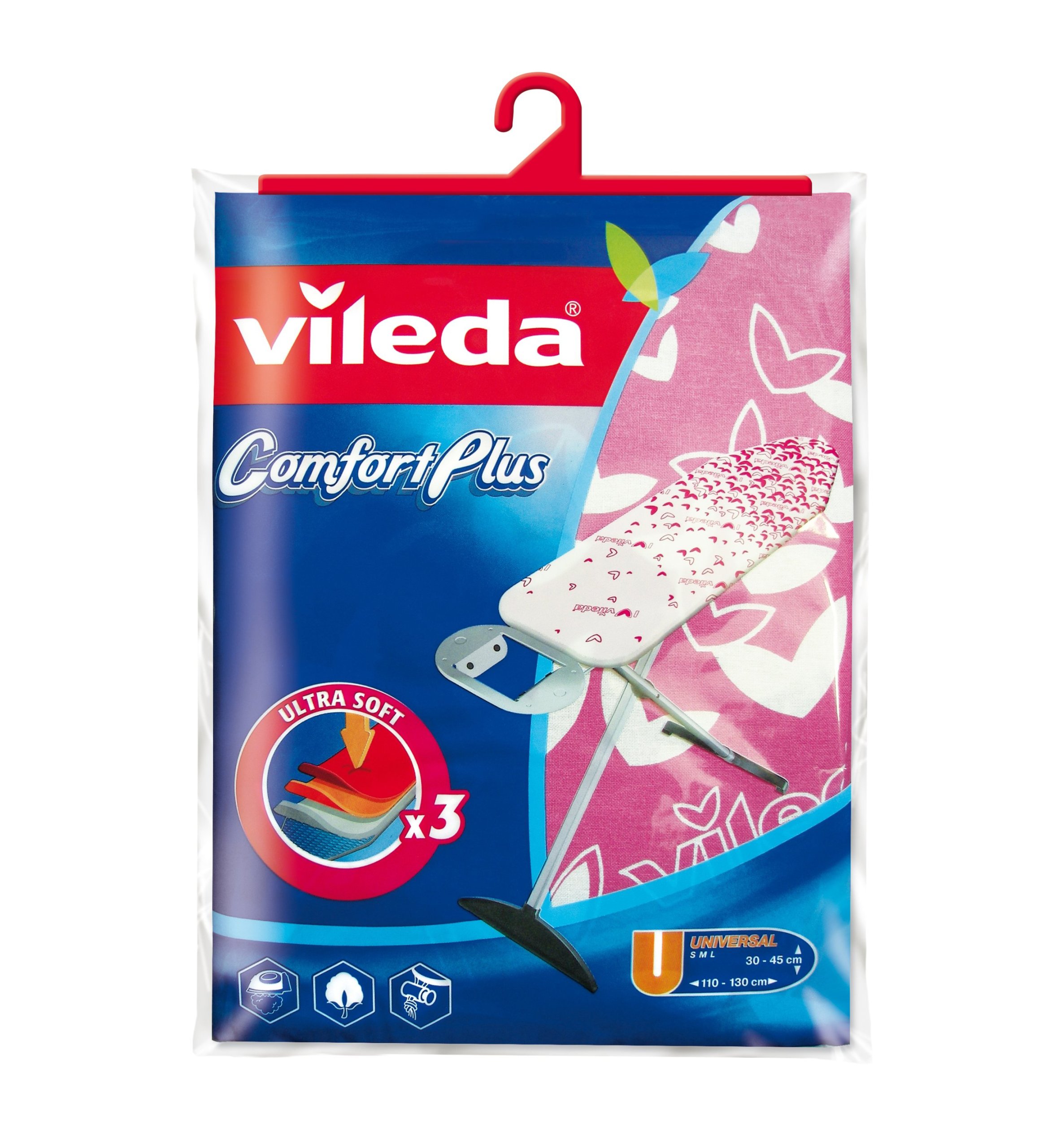 Levně Vileda Potah na prkno Comfort Plus Quick Fix měkký 130 x 40 cm modrý