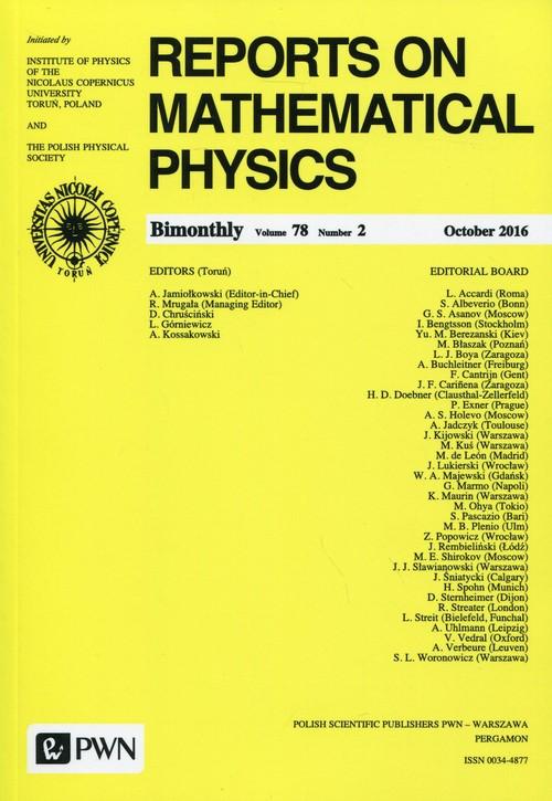 

Reports on Mathematical Physics 78/2 2016 Kraj