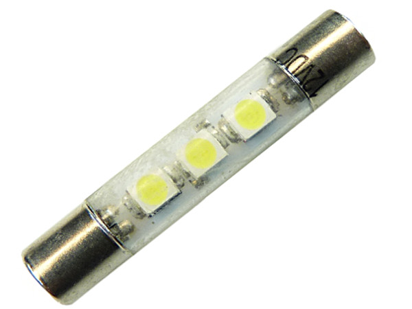 

żarówka Led osiowa 6x31 mm 3 Smd Biała Zimna 12V