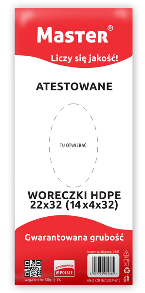 

Woreczki śniadaniowe foliowe Hdpe 14x4x32 Mocne