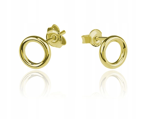 

Kolczyki Celebrytki Koła Ring 7MM Srebro Pozłacane
