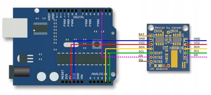 RTC DS1307 I2C zegar czasu ARDUINO Producent Inna