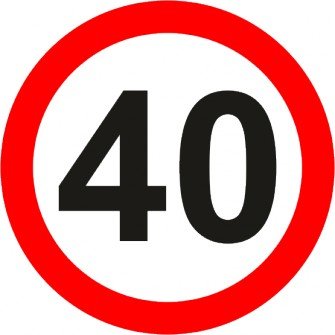 

Znak B33 ograniczenie prędkości do 40 km/h fi 60cm