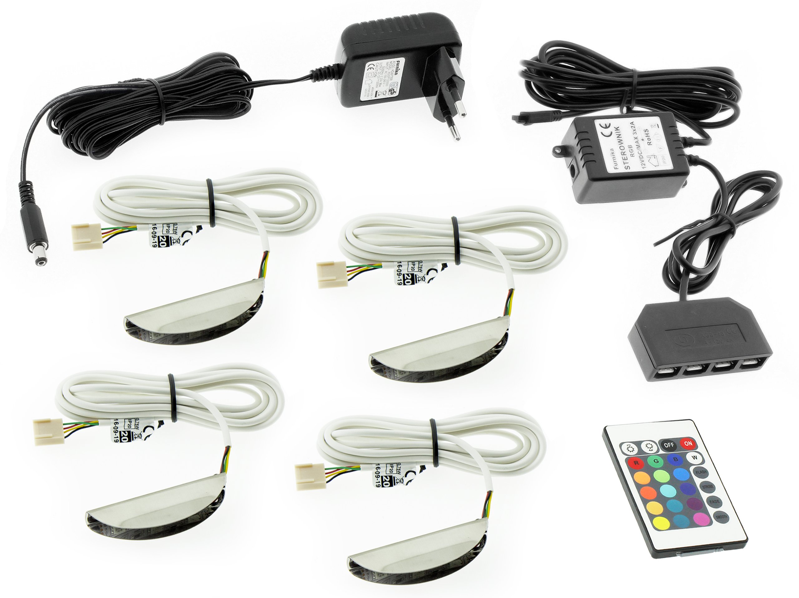 

4x Klips Led Rgb podświetlenie półek szyb