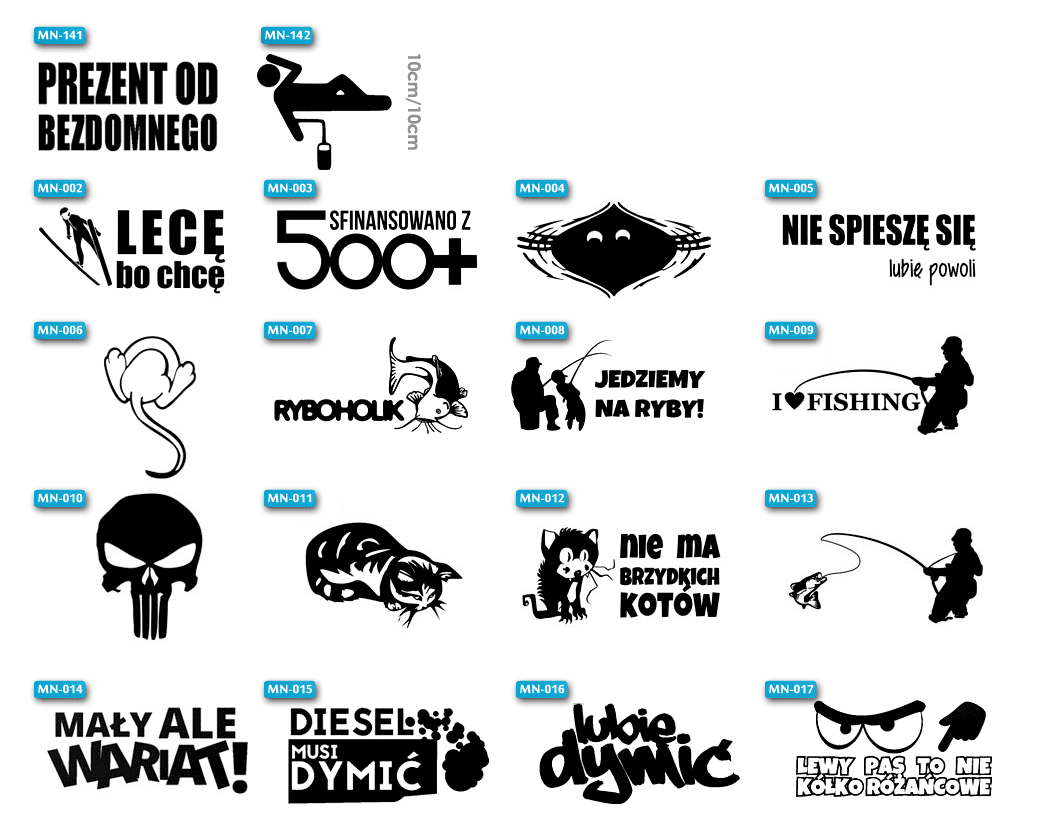 ŚMIESZNE NAPISY NA SAMOCHÓD NAKLEJKA NAKLEJKI 15CM Producent Inny