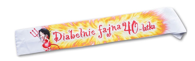 

Szarfa Diabelnie 40-LATKA na 40