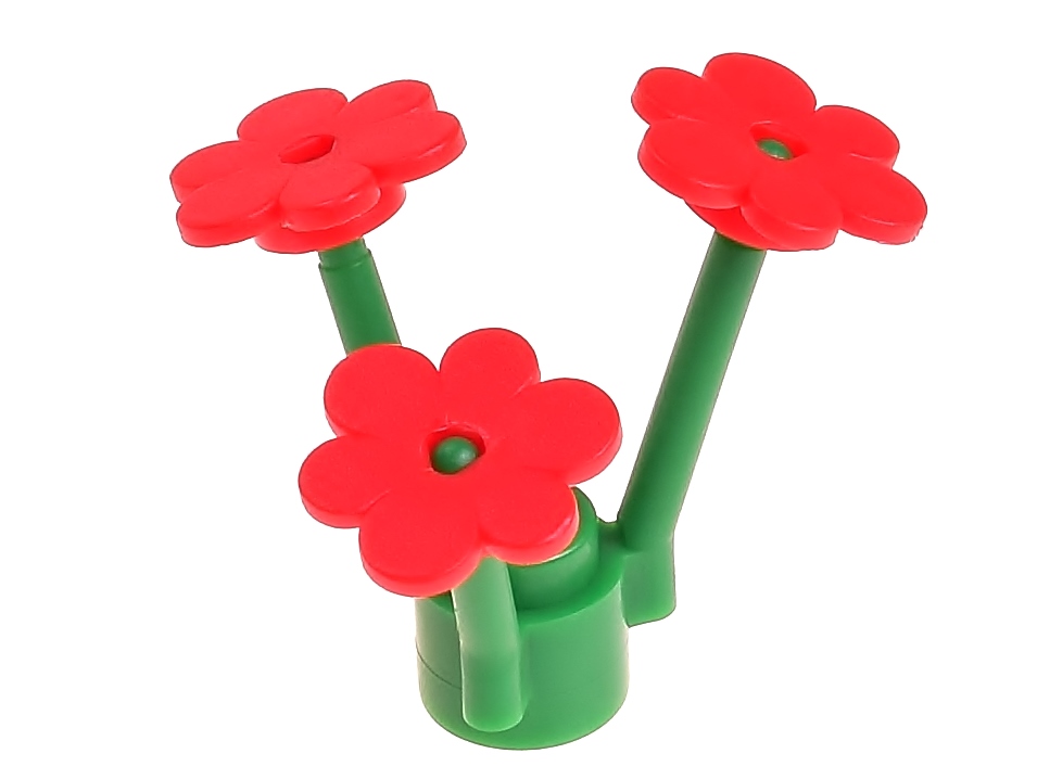 

Lego Kwiatek z łodygą roślina 3742 czerwony
