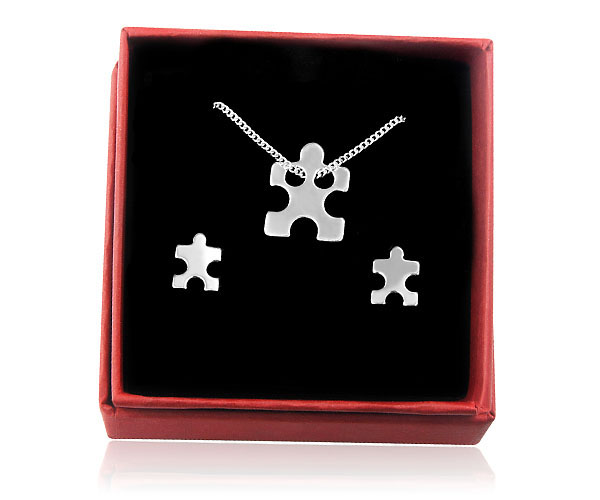 

Komplet Celebrytka Puzzel Srebro 925 45CM Pudełko
