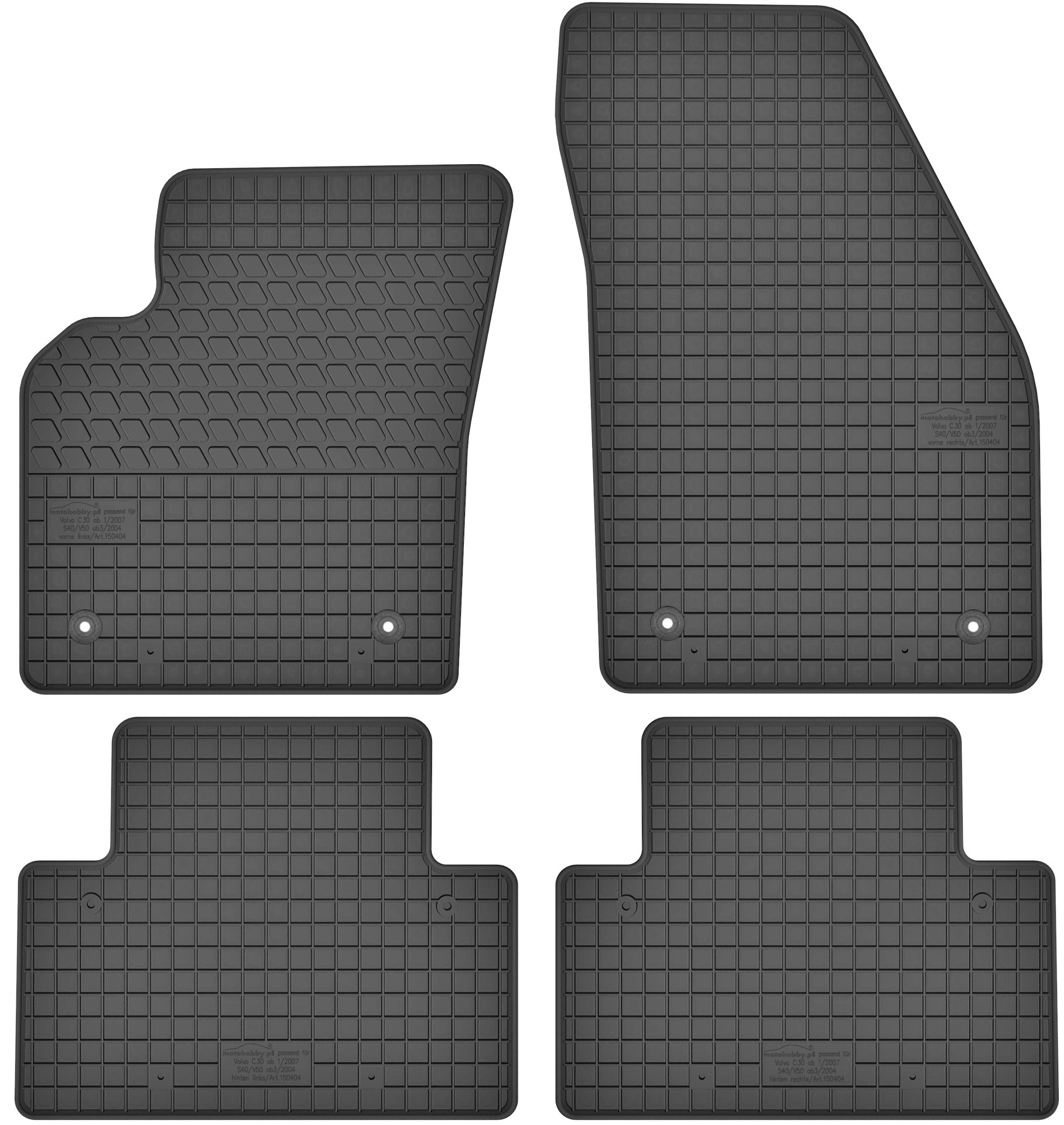 Volvo S40 II (04-12) КОВРИКИ РЕЗИНОВЫЕ ВЫДЕЛЕННЫЕ