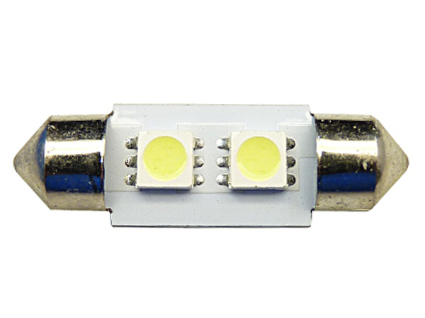 

żarówka Led 36 mm rurkowa 2 Smd 12V biała zimna