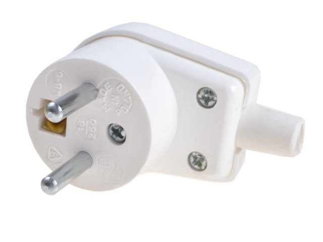 

Wtyczka Ac 230V 16A kątowa montażowa z uzie. Biała