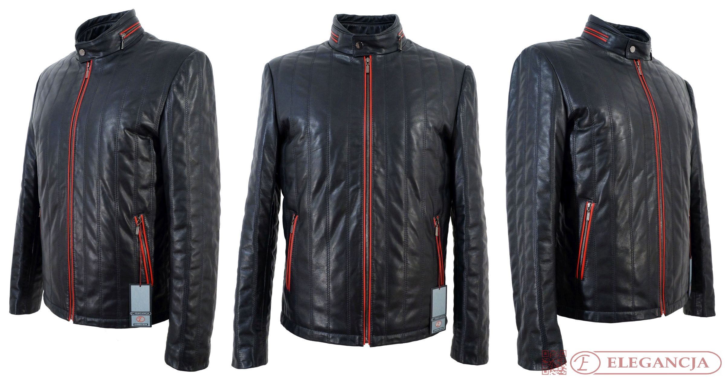 Kurtka PIKOWANA Skórzana Męska 50 L Czarna NOWOŚĆ Rozmiar L