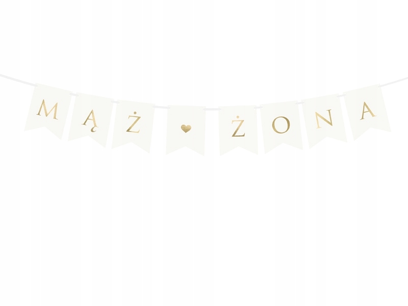 

Baner Mąż Żona Biały 15x110 cm Ślub Wesele