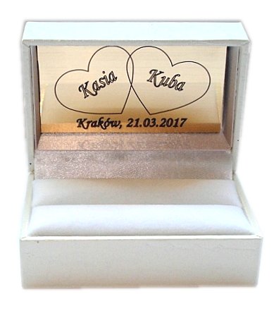 

Opakowanie pudełko na obrączki ślub Grawer