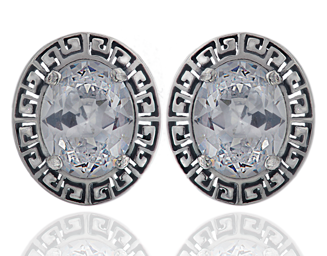 

Kolczyki Srebrne Greckie Cyrkonia Sztyft 925