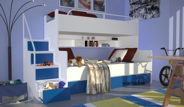PIĘKNE ŁÓŻKO DZIECIĘCE JIM 3 PIĘTROWE Z MATERACAMI Kod producenta łóżko