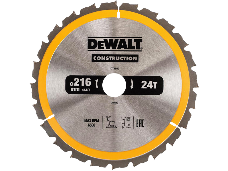 

DeWALT tarcza piła do drewna 216mm 30mm 24z DT1952