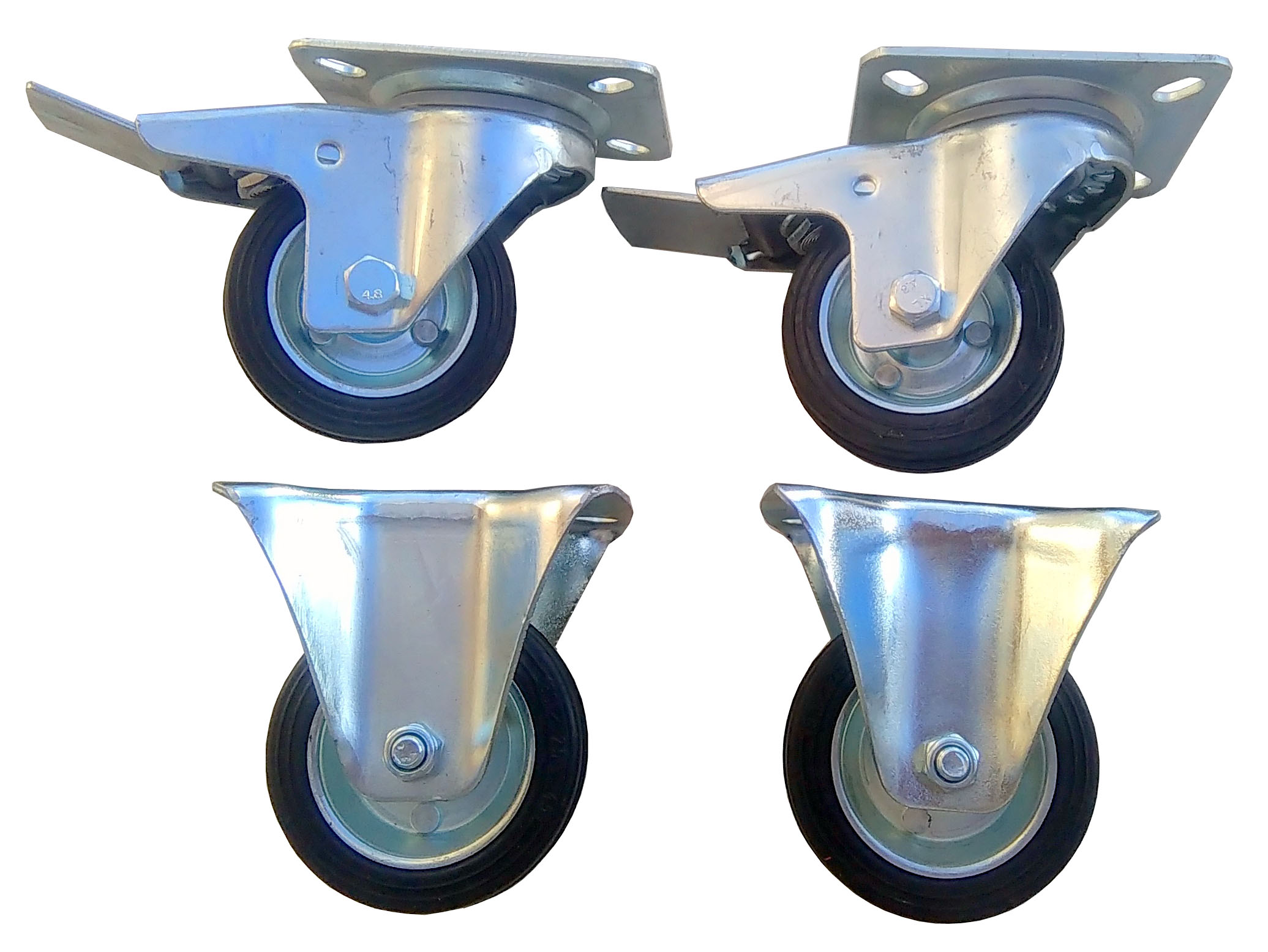 Sada 4 ks koleček, kolečko 80 mm, 300 kg