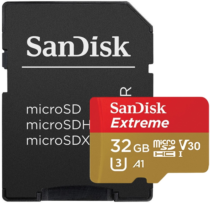 карта SANDISK MICRO SD 32GB EXTREME до 4K 100Mbps