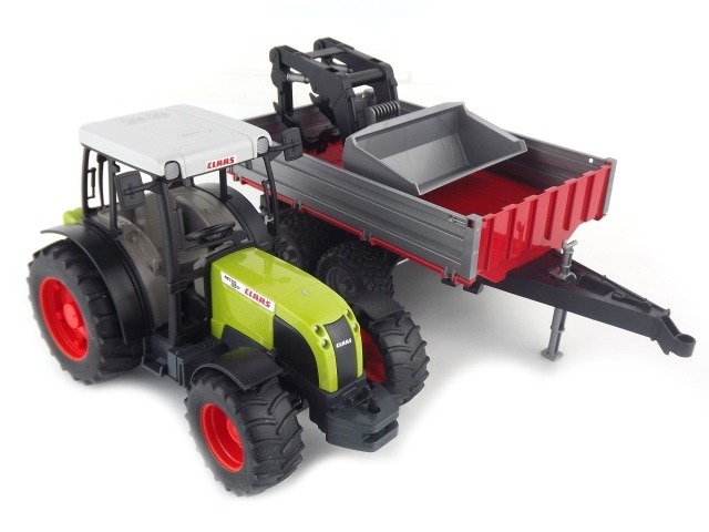 BRUDER 02112 Traktor Class z łyżką i przyczepą Materiał Plastik