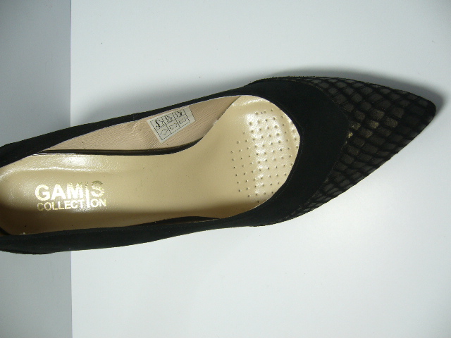 CZÓŁENKA GAMIS 35 CZARNE ZŁOTA ŁUSKA SKÓRA SZPILK Rozmiar 35