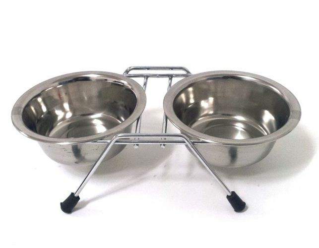 

Miski Metalowe Na Stojaku Dla Psa 2 x 0,45L