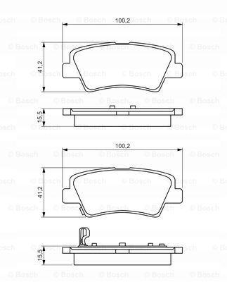 Колодки BOSCH Tył - HYUNDAI i30 GD i40 VELOSTER Сторона кабіни tył foto 0