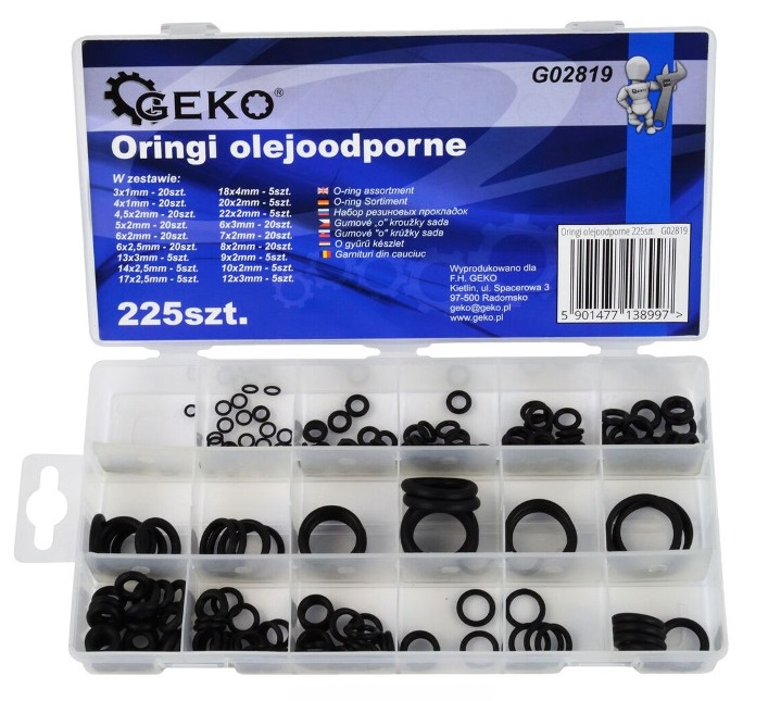 

Oringi Gumki Uszczelki Gumowe 225 Szt Olejoodporne
