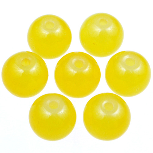Koraliki szklane Jadeitowe 8mm Żółte 20szt