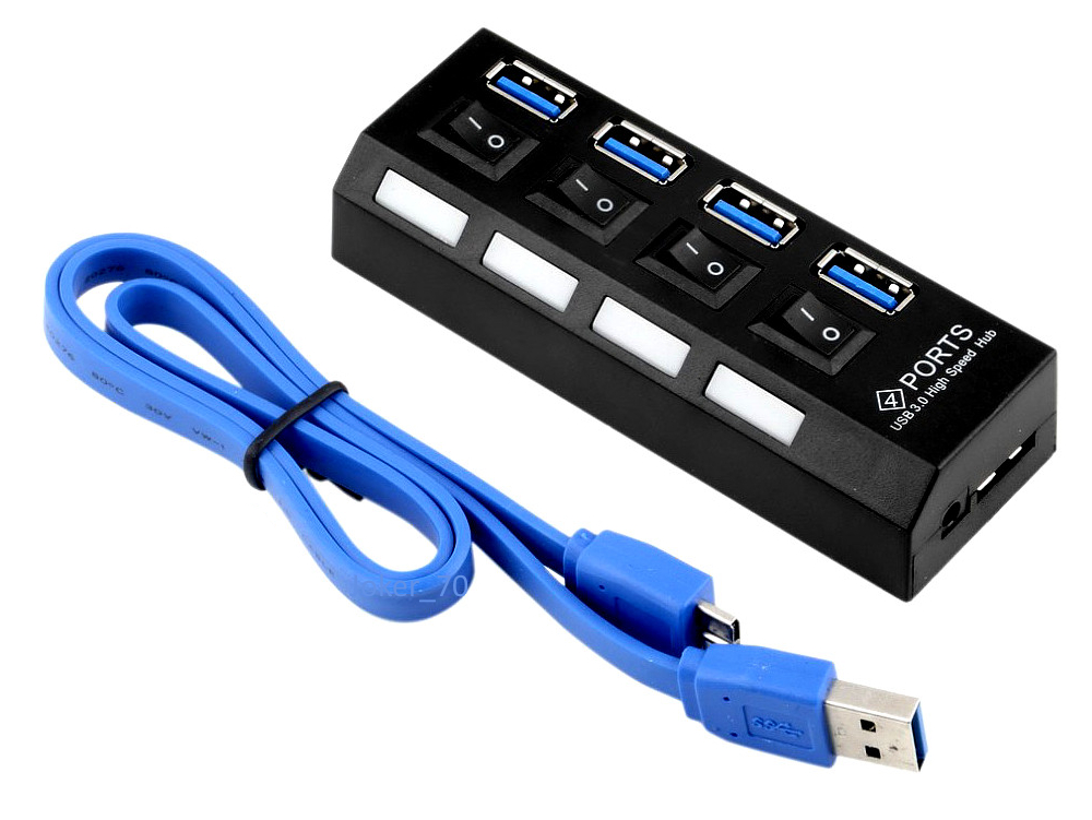 

Hub Usb 3.0 Rozdzielacz 4 porty Usb z wyłącznikami