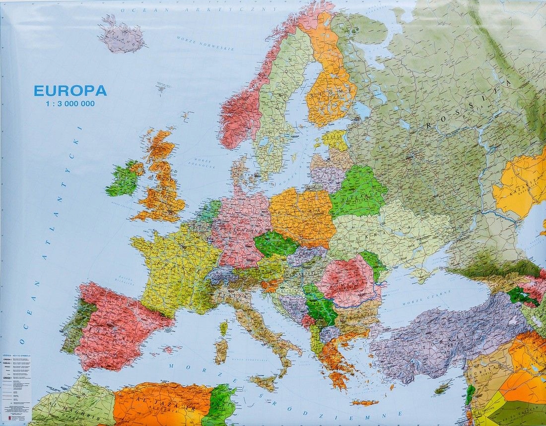 Карта Европы политическая объемная. Europa 1. Europa Wall Map.