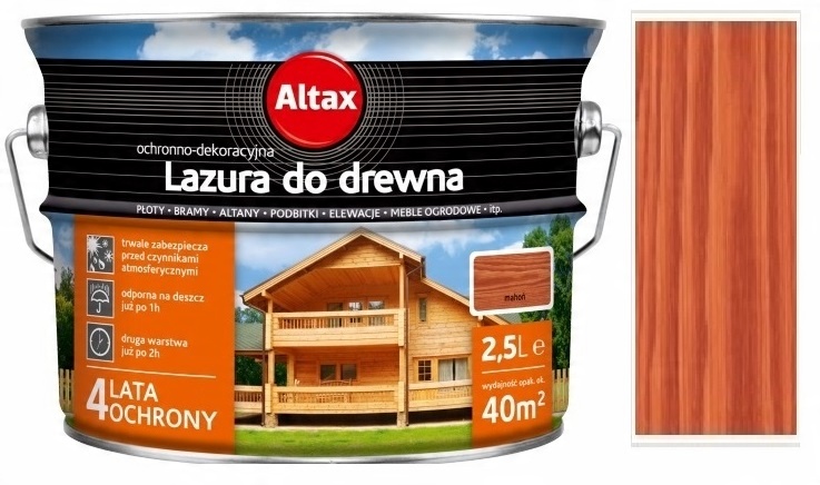 

Altax Lazura, Lakierobejca do drewna 2,5l Mahoń