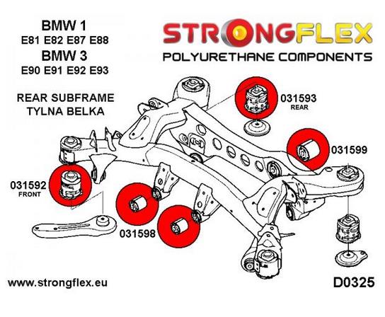 TULEJA TULEJE TYL BELKI DYFRA MOSTU BMW 1 E87 E88 Quality of parts according to GVO Z replacement