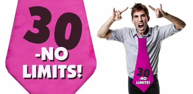 

Krawat na 30 Urodziny 30 - No Limits ! Party