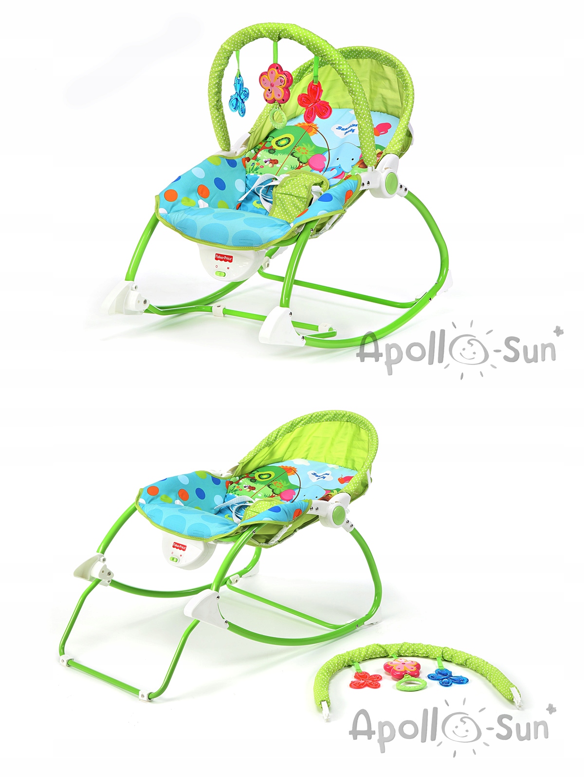 FISHER PRICE LEŻACZEK BUJACZEK 3w1 DŹWIĘKI WIBRA Marka Apollo-Sun