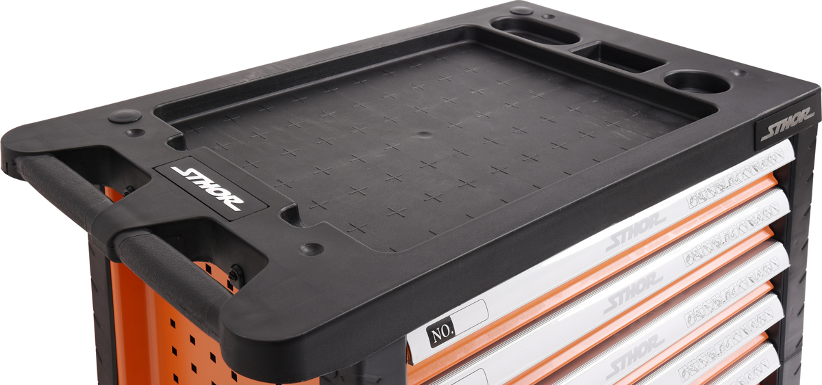 STHOR SZAFKA SERWISOWA WOZEK Z NARZEDZIAMI 302 EL Additional Features wheel locking brake lockable protection bar pull rod drawers