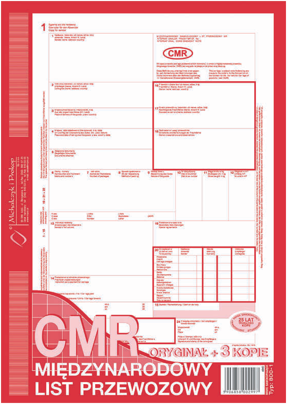 

Cmr międzynarodowy list numerowany 1+3k A4 800-1N