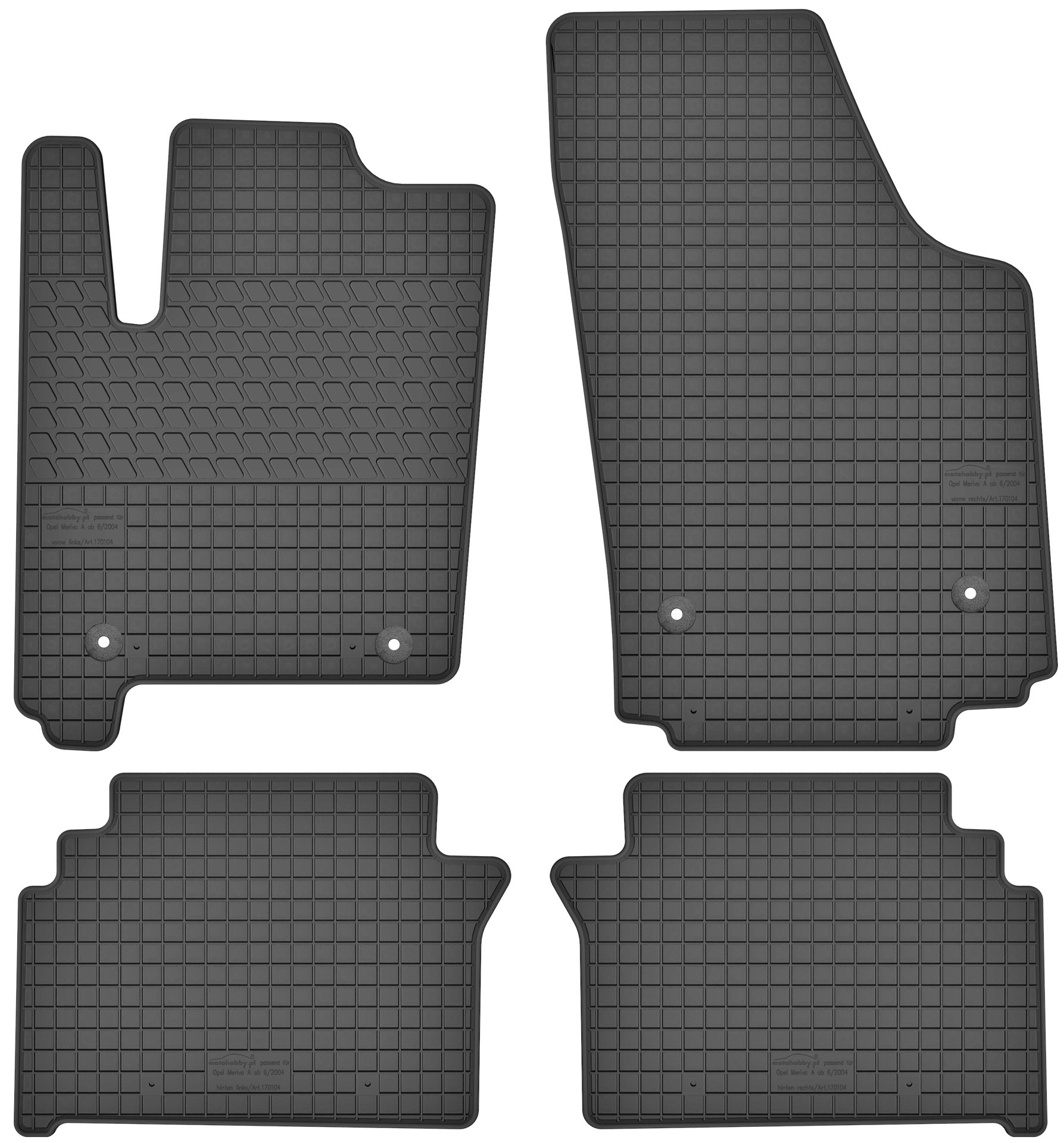 

Opel Meriva A (02-10) Dywaniki Gumowe Stopery