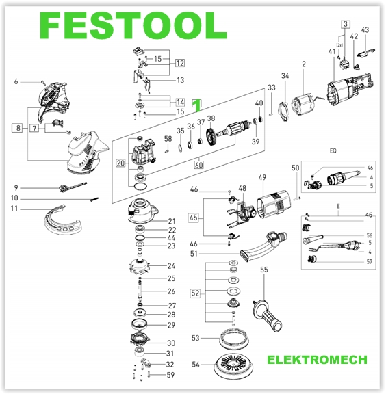 BRÚSKA NA ROTOR FESTOOL ROTEX RO 150 FEQ 497770 Číslo výrobcu: 497770