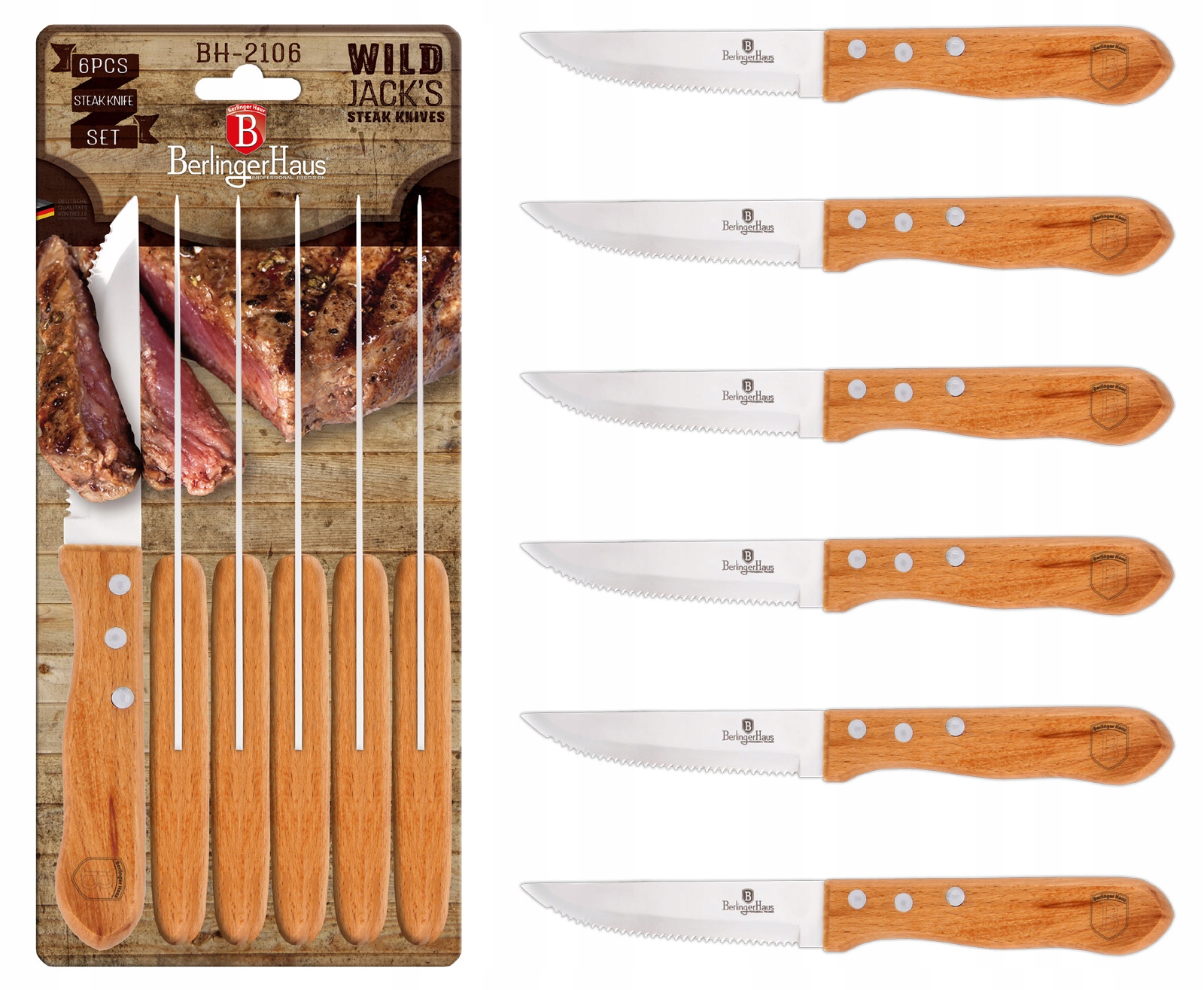 

Berlinger Haus Noże Do Steków Mięs Grill Bbq 6 El