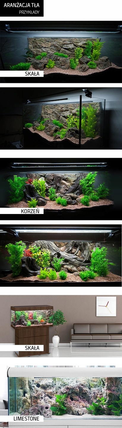 Levně Ploché šedé strukturované pozadí pro akvárium 80x40 cm.