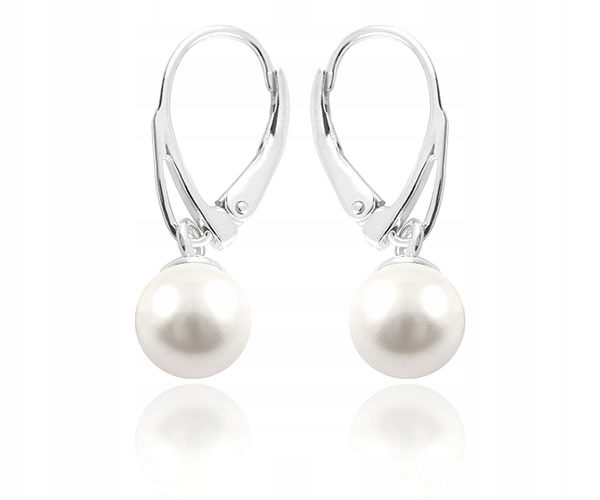 

Kolczyki Z Perłą Swarovski 8MM B Angielski Srebro