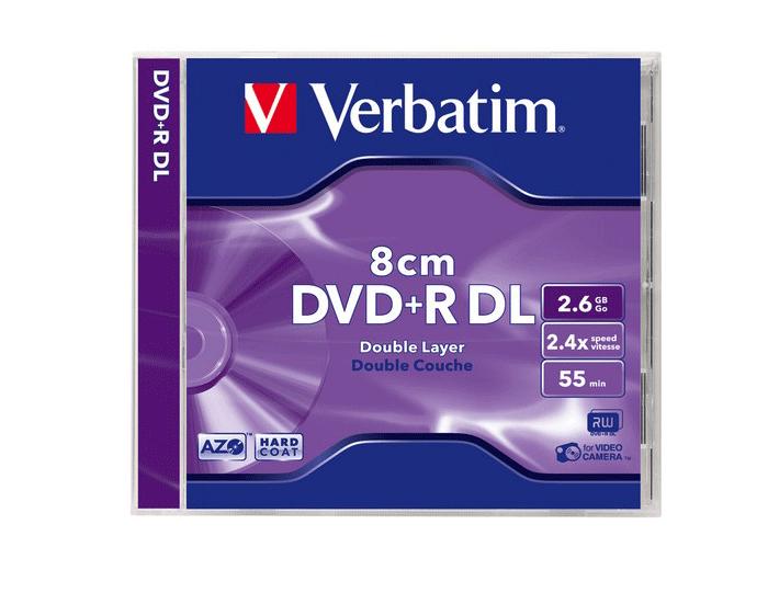 

1szt Dvd+r Mini 8cm Verbatim 2,6GB Hard Coat 55min