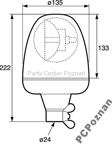Obrotowa lampa ostrzegawcza Hella Rotaflex[2RL006846011] EAN (GTIN) 4082300045505