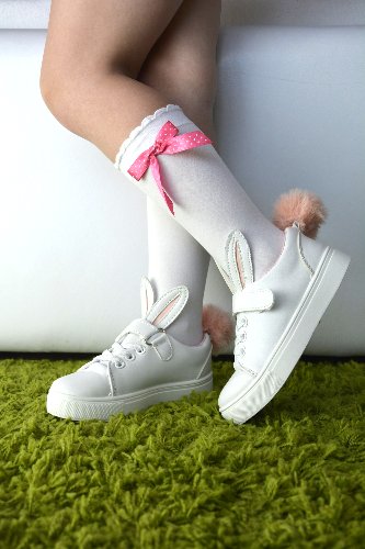 Podkolanówki dziecięce KOKARDKA RÓŻ rozm. 2-5 lat Marka Inna marka